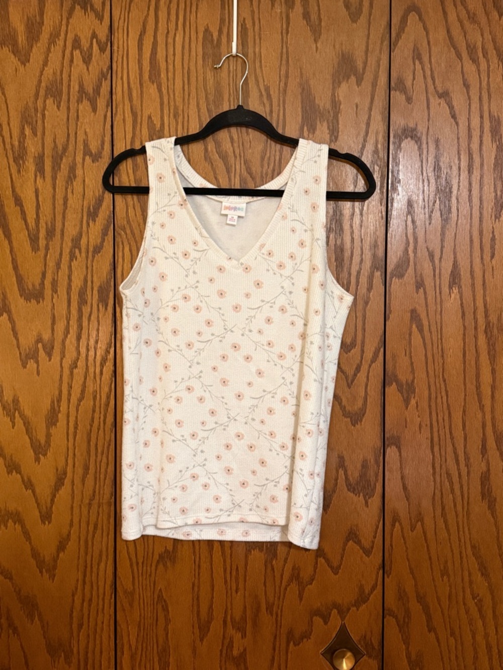 LuLaRoe Floral Tank Top Women’s M Soft Stretch V Neck Casual